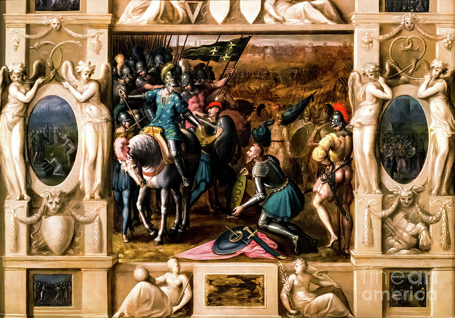 The Submission of Milan to Francis I by Antoine Caron 1570 Painting by Antoine Caron