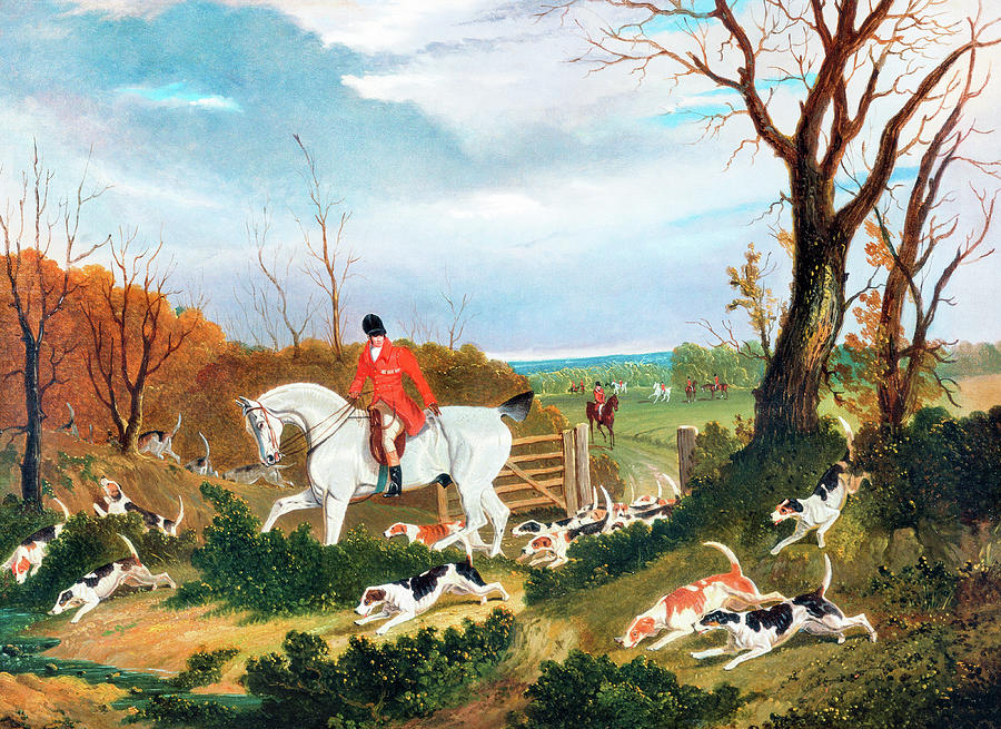 The Suffolk Hunt Going to Cover near Herringswell 1833 Painting by John Frederick Herring