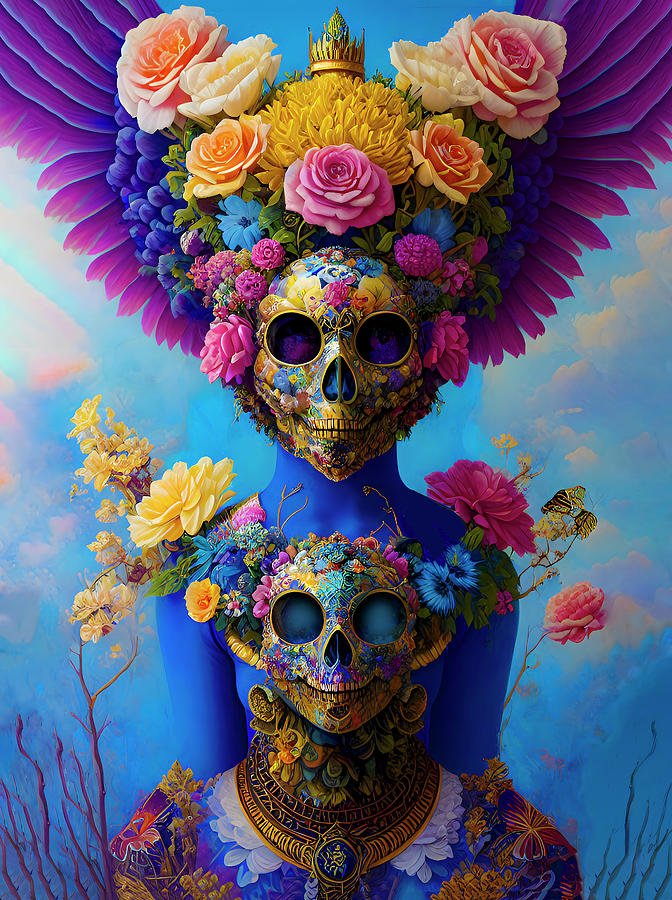 The Sugar Skull Twins Digital Art by Steve Taylor