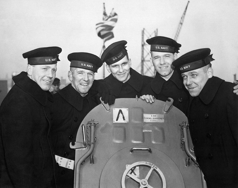 The Sullivan Brothers Aboard The USS Juneau - WW2 - Circa 1942 Photograph by War Is Hell Store