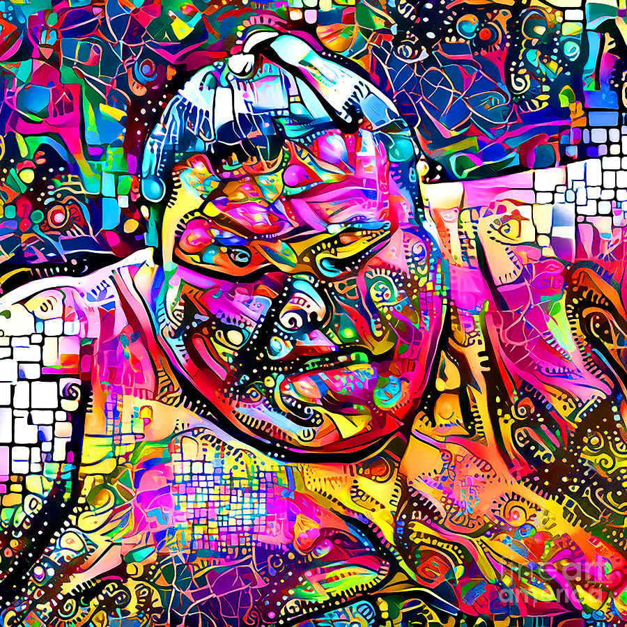 The Sumo Wrestler in Whimsical Modern Art 20211209 square Photograph by Wingsdomain Art and Photography