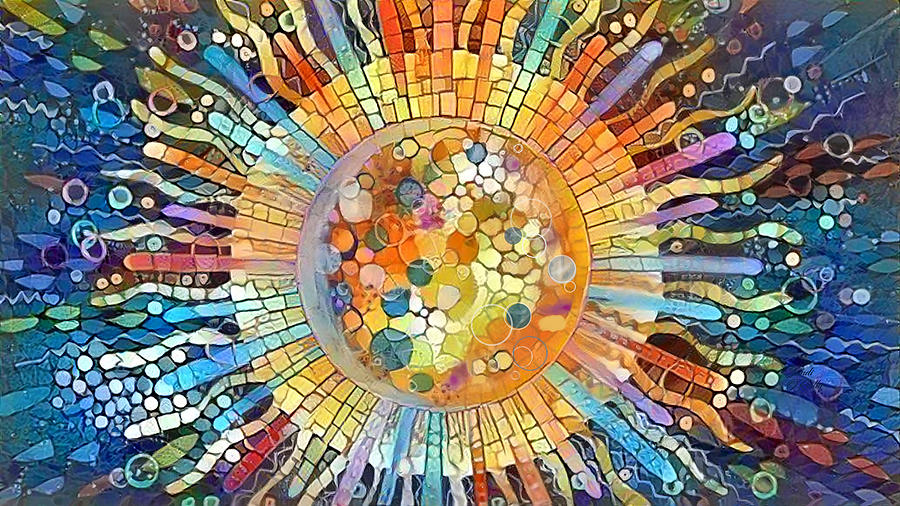 The Sun Abstract  Mixed Media by Sandi OReilly