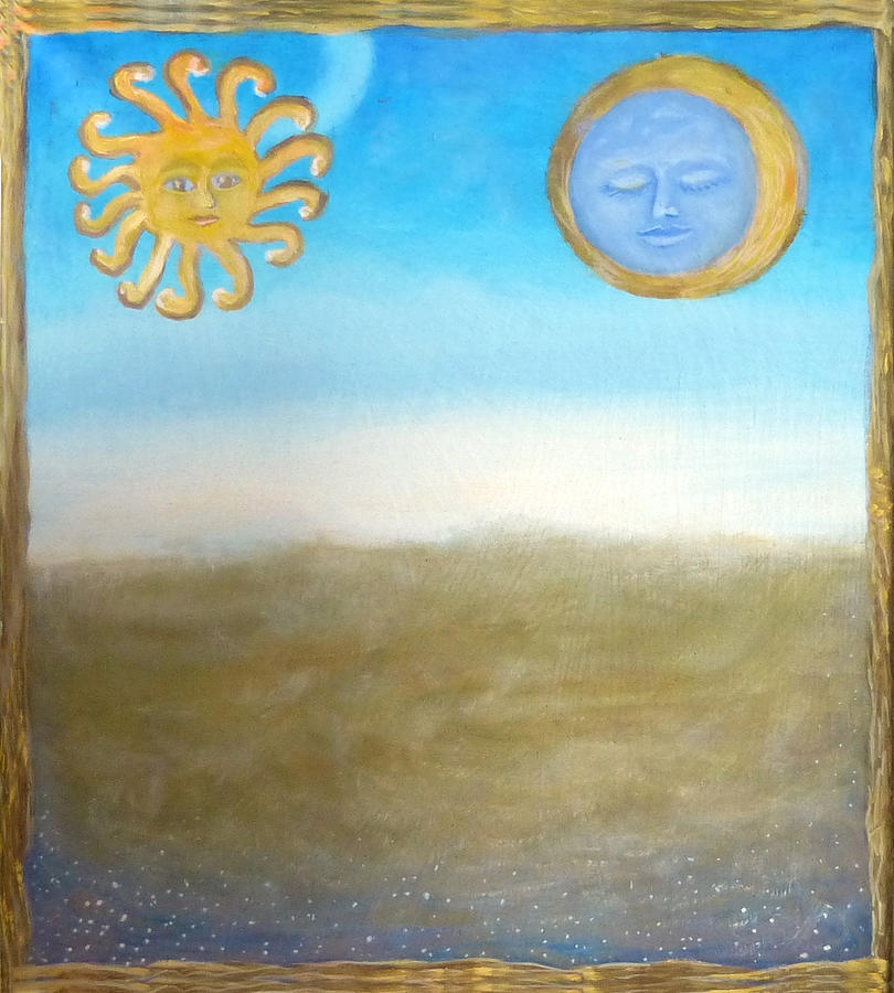 The sun and the moon Painting by Elzbieta Goszczycka
