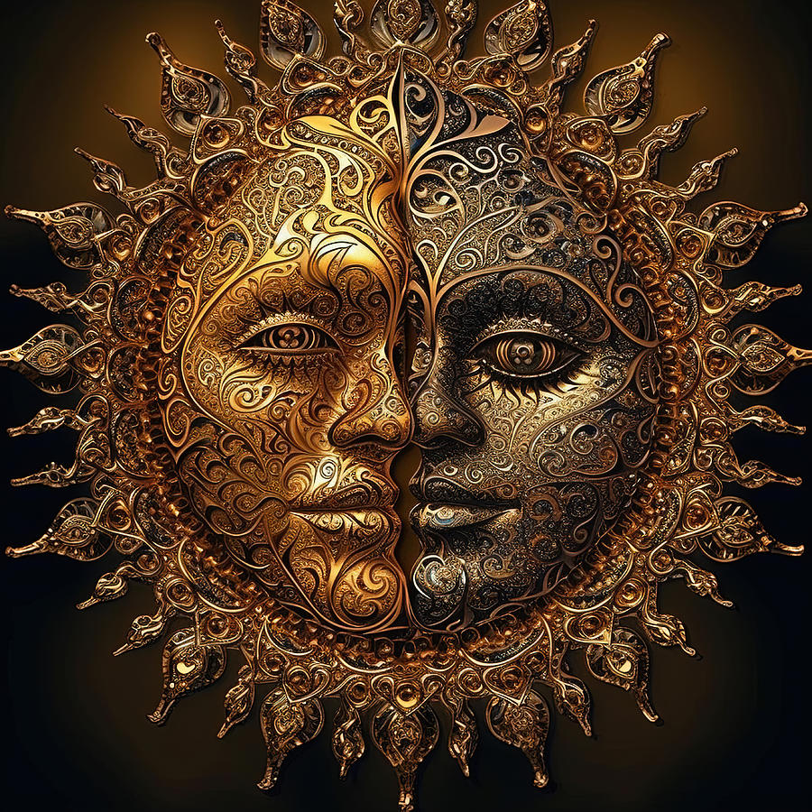 The Sun and The Moon Digital Art by Lily Malor - Fine Art America