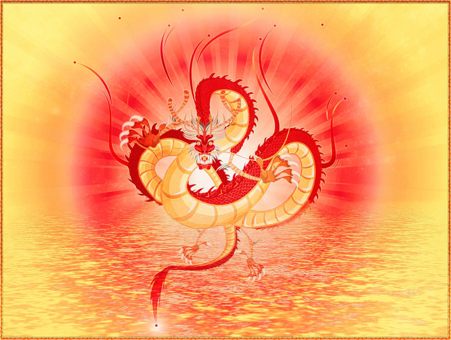 The Sun Dragon Digital Art by Harald Dastis