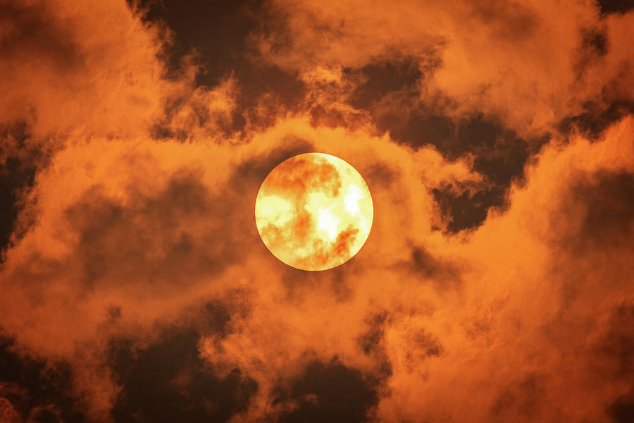 The Sun Filtered by Forest Fire Smoke Photograph by Pierre Leclerc Photography