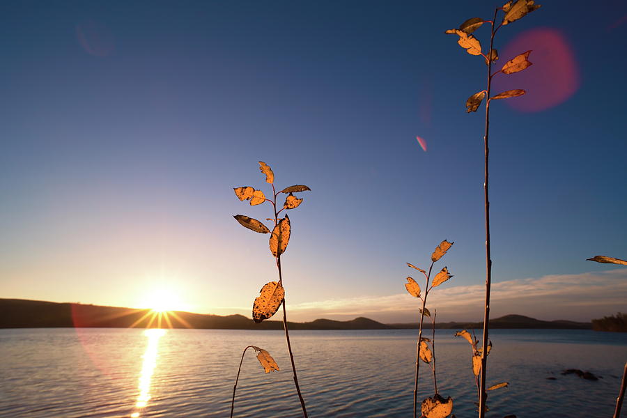 The sun is rising over a lake in fall - wide angle Photograph by Ulrich Kunst And Bettina Scheidulin