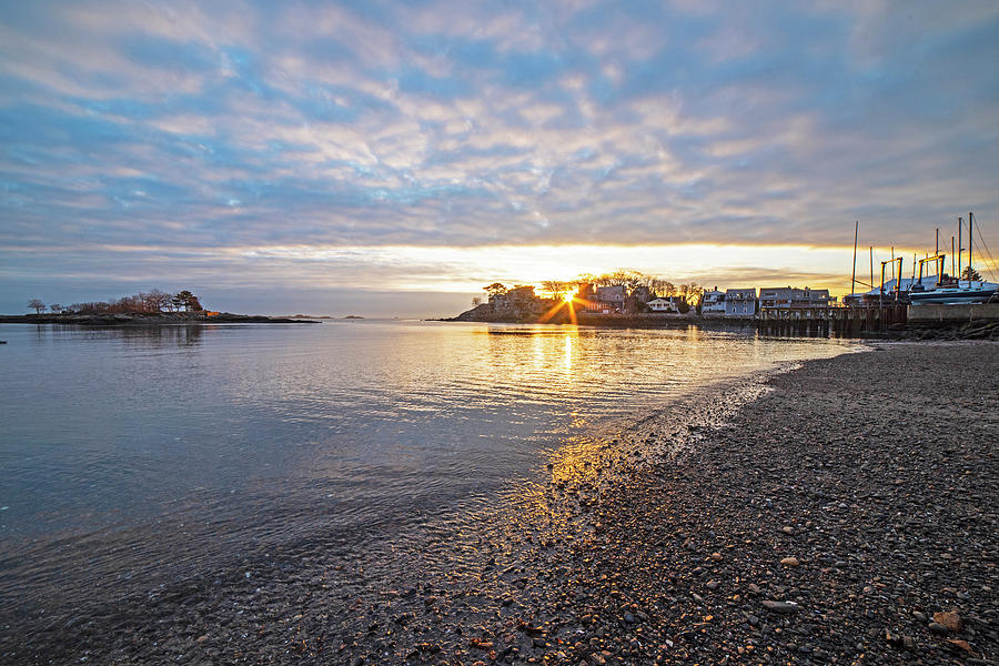The Sun Rises on Gas House Beach Marblehead Massachusetts Photograph by Toby McGuire