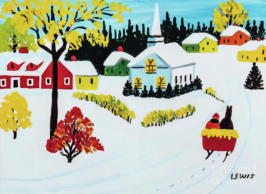 The Sunday Sleigh Ride by Maud Lewis Painting by Maud Lewis