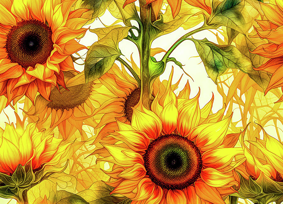 The Sunflower Dance Digital Art by Loredana Gallo Migliorini