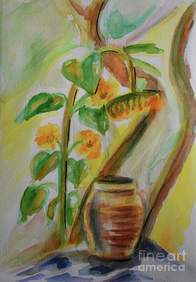The Sunflower dreams In The Shade Painting by Leonida Arte
