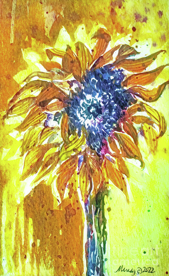 The Sunflower Light Painting by Mindy Newman
