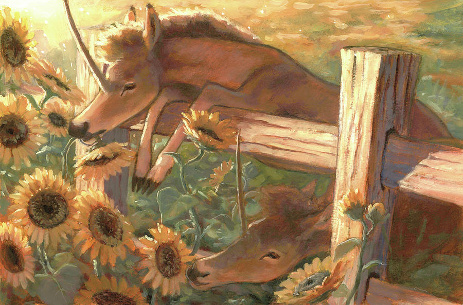 Fantasy Painting - The Sunflower Thieves by Jaimie Whitbread