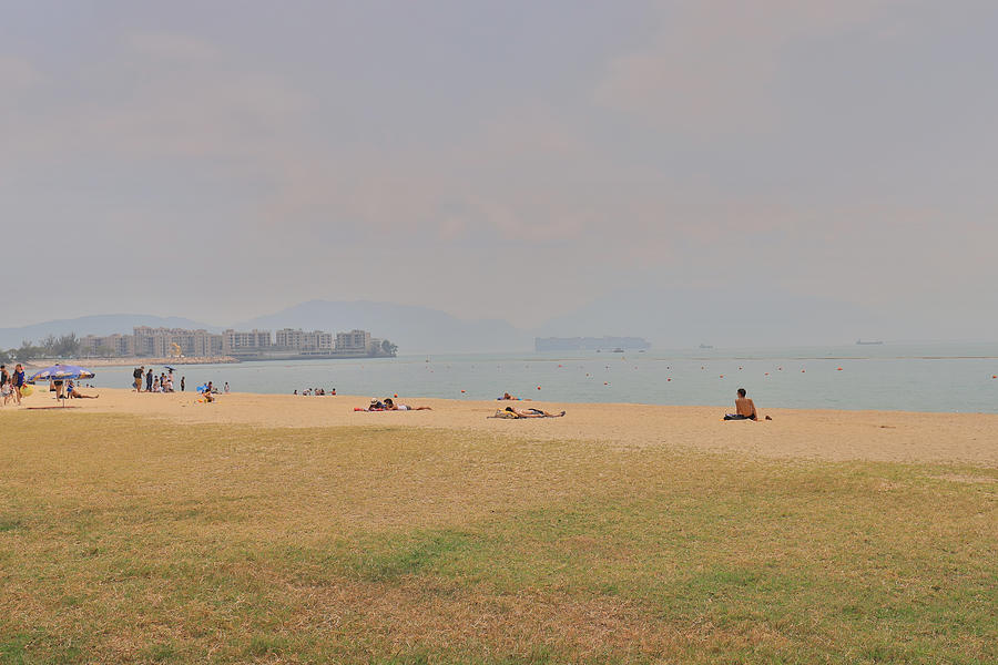 the sunny day at Golden beach in Tuen Mun. Photograph by Seaonweb