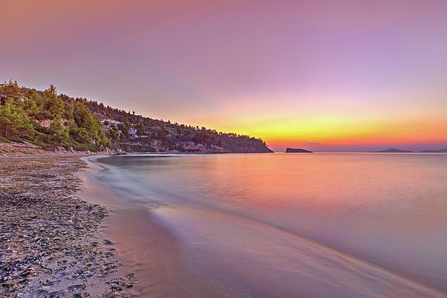 The sunrise at the beach Chrisi Milia of Alonissos, Greece Photograph by Constantinos Iliopoulos