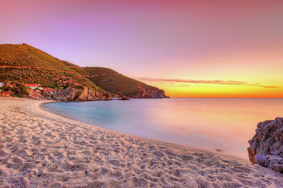 The sunrise at the beach Kalamos in Evia, Greece Photograph by Constantinos Iliopoulos