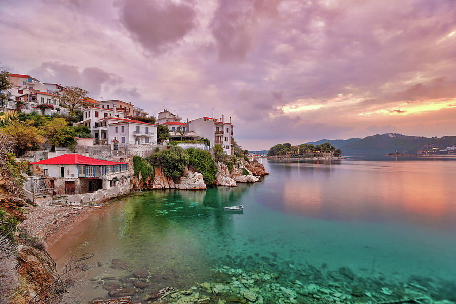 The sunrise at the old port in Skiathos, Greece Photograph by Constantinos Iliopoulos
