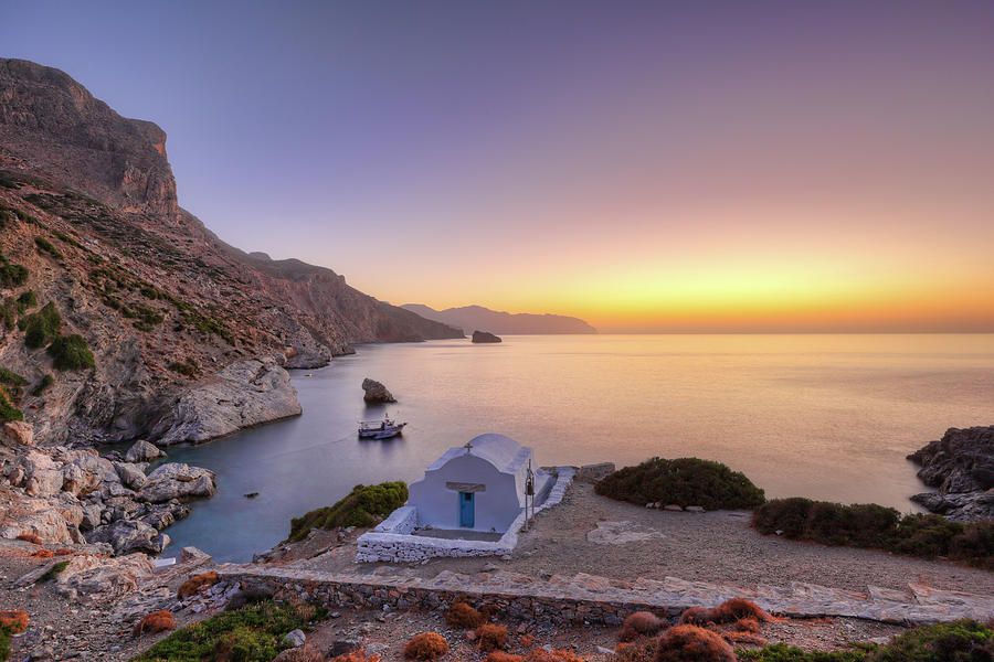 The sunrise from Agia Anna in Amorgos, Greece Photograph by Constantinos Iliopoulos