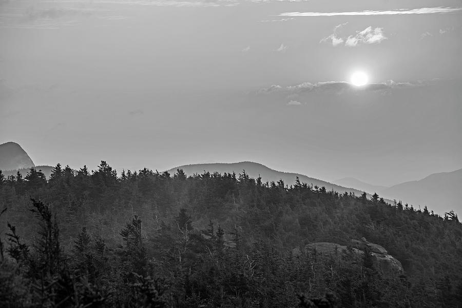 The Sunrise from Phelps Mountain Summit in the Adirondacks Sun Rising over the Clouds 2 BW Photograph by Toby McGuire