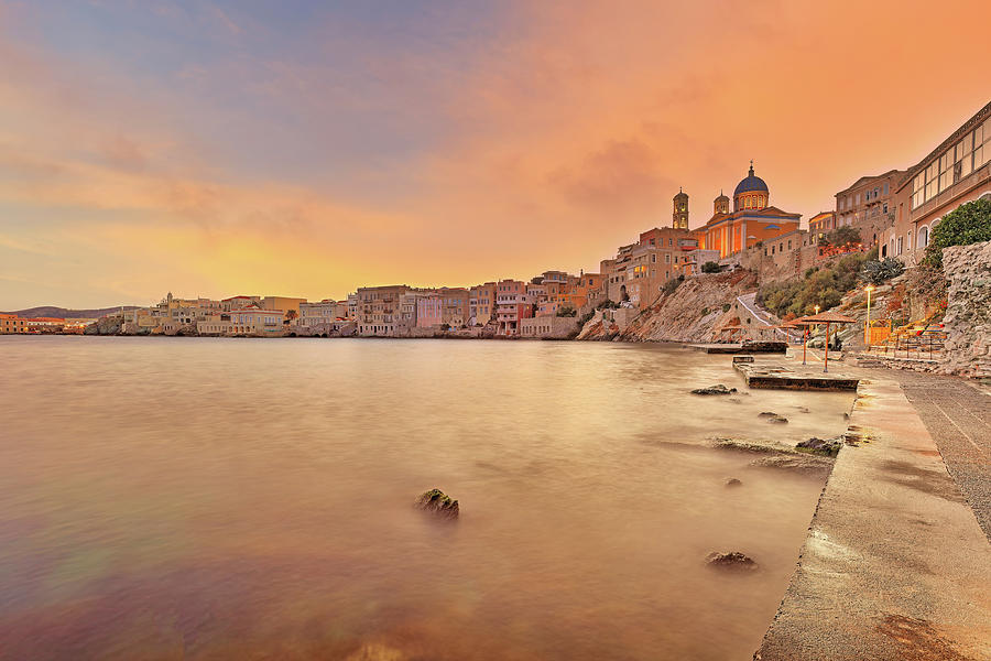 The sunset at Agios Nikolaos - Asteria - Vaporia beach in Syros ...