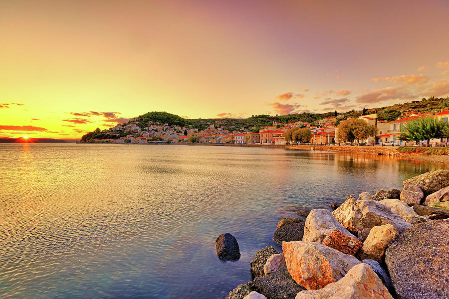 The sunset at Limni in Evia island, Greece Photograph by Constantinos Iliopoulos