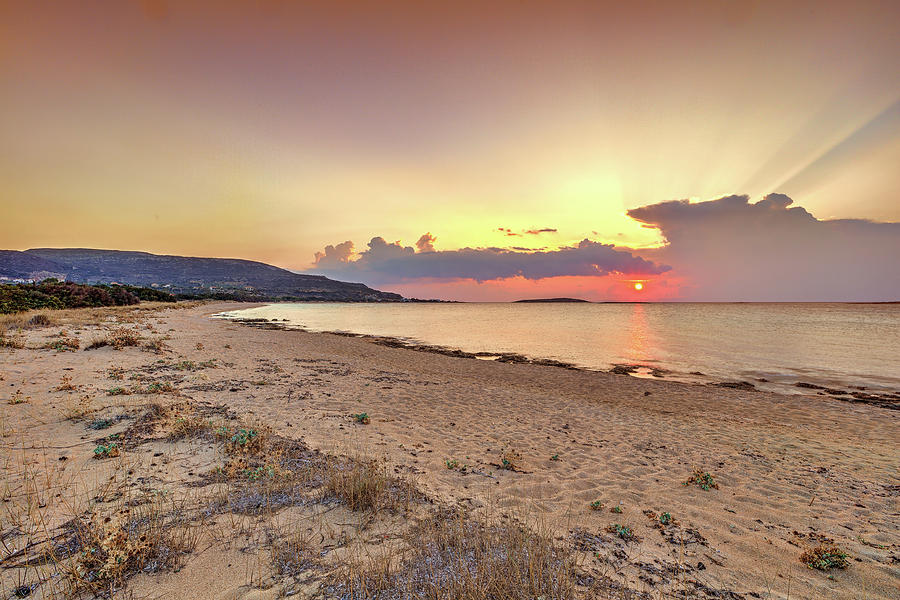 The Sunset At Panagia Beach In Kato Nisi Of Elafonisos, Greece Photograph