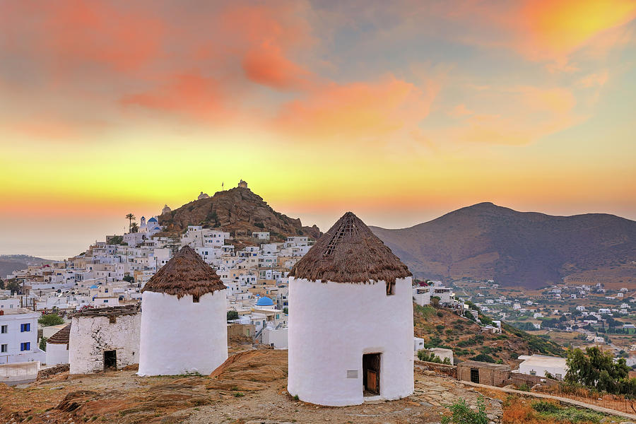 The sunset from the windmills of Chora in Ios, Greece Photograph by Constantinos Iliopoulos