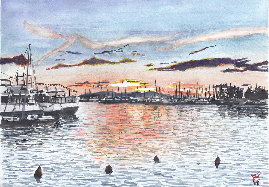 The Sunset in Zadar II, Croatia Painting by Francisco Gutierrez