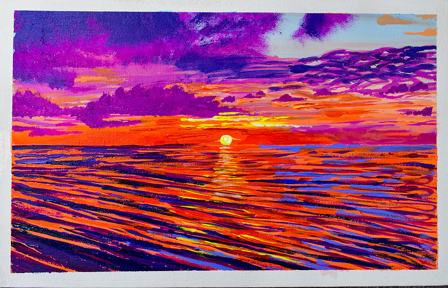 The sunset Painting by J J - Fine Art America