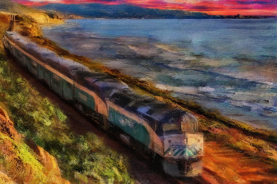 The Sunset on The Del Mar Coaster Digital Art by Russ Harris