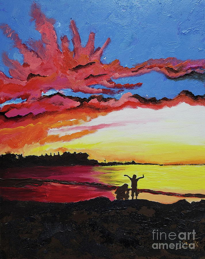  The sunsets red Painting by Eli Gross