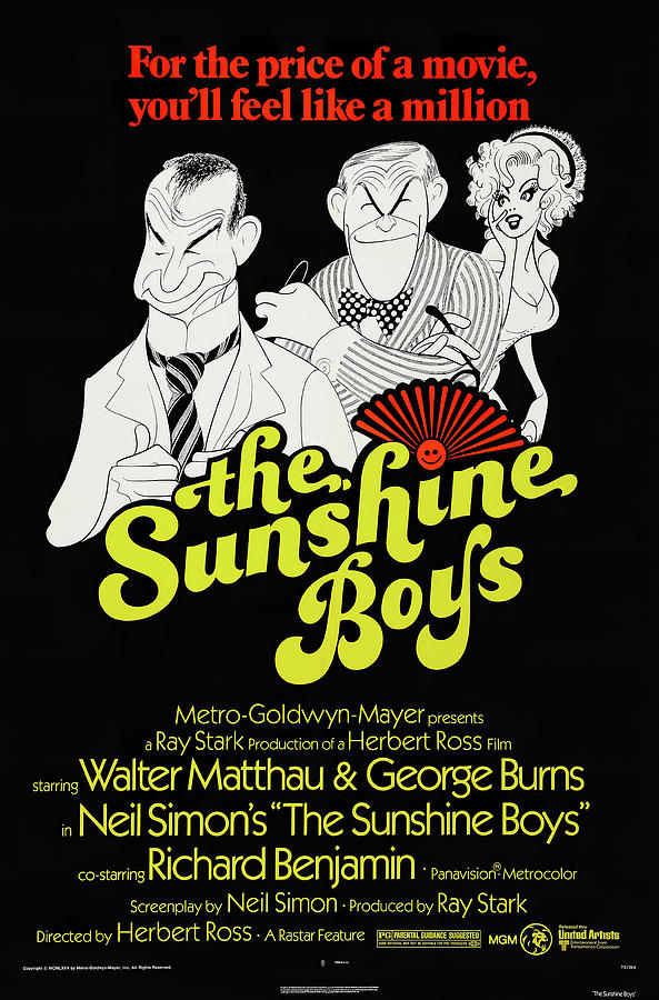 The Sunshine Boys, 1975 - art by Al Hirschfeld Mixed Media by Movie World Posters