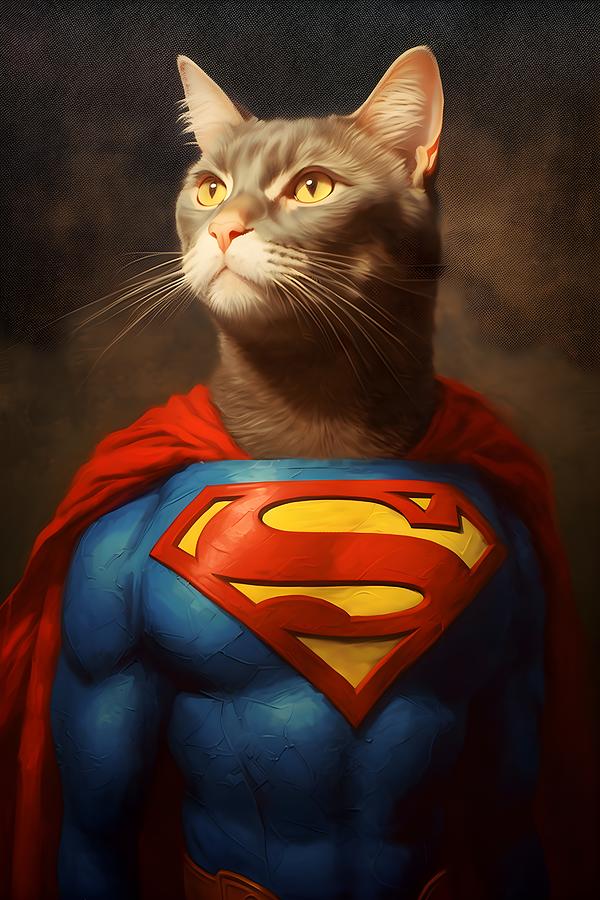 The Superman Cat Digital Art by Cr-AI-tive - Fine Art America