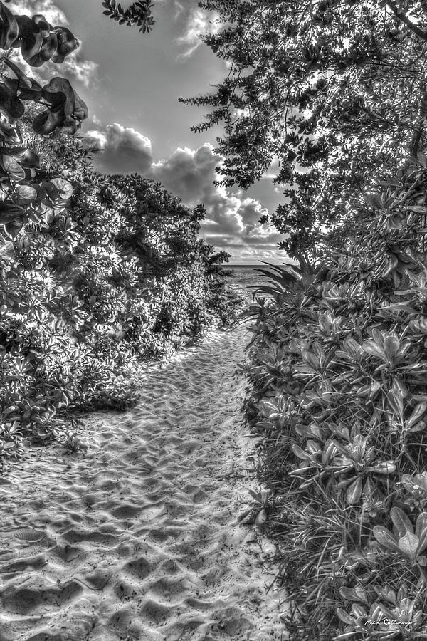 The Sure Way Lanikai Beach Path B W Kailua Oahu Hawaii Seascape Art Photograph by Reid Callaway