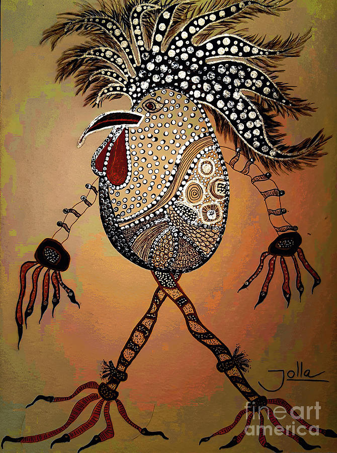 Chicken Painting - The surreal saga about an egg with chicken dreams by Jolanta Anna Karolska
