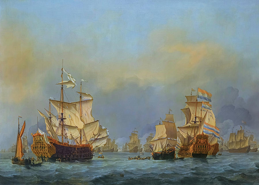 Vintage Painting - The surrender of the Royal Prince during the Four Days Battle by Willem Van De Velde