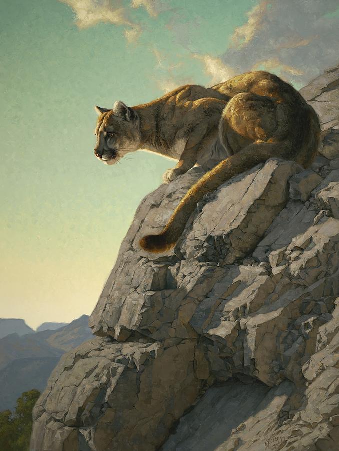 Cougar Painting - The Surveyor by Greg Beecham