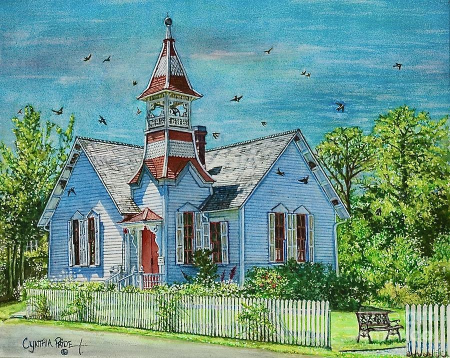 The Swallows At Oysterville Church, Wa. Painting by Cynthia Pride