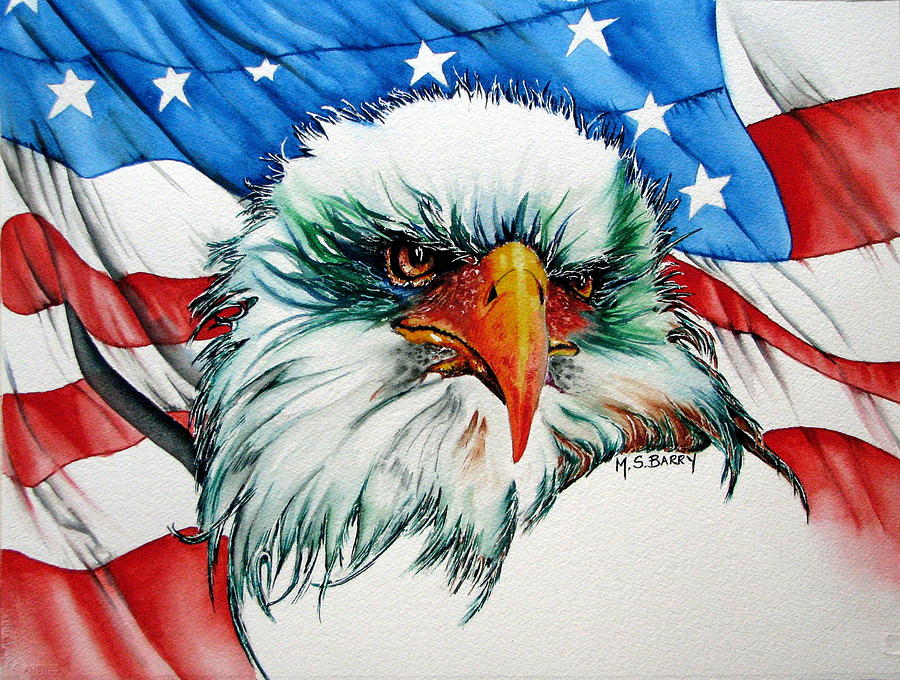 Bald Eagle Painting - The Symbol by Maria Barry