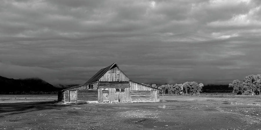 The T. A. Moulton Barn Black  White Photograph by Gary Langley