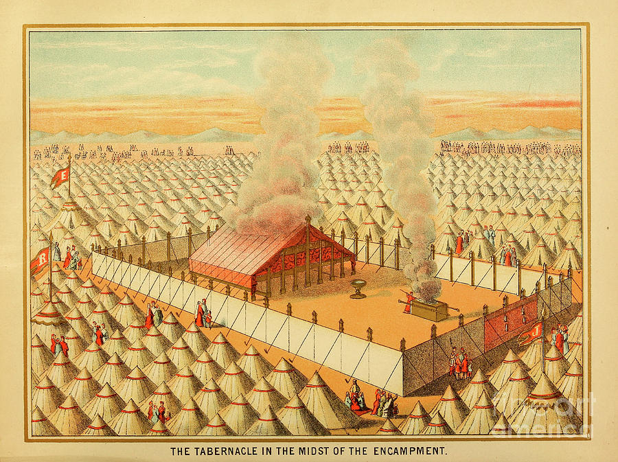 The Tabernacle in the Midst of the Encampment r5 Drawing by Historic