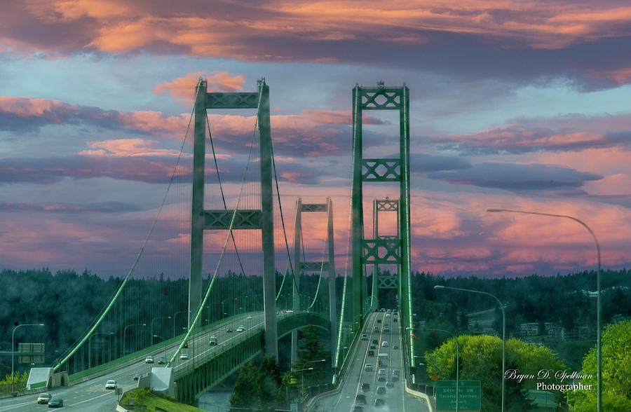 The Tacoma Narrows Bridge Photograph by Bryan Spellman