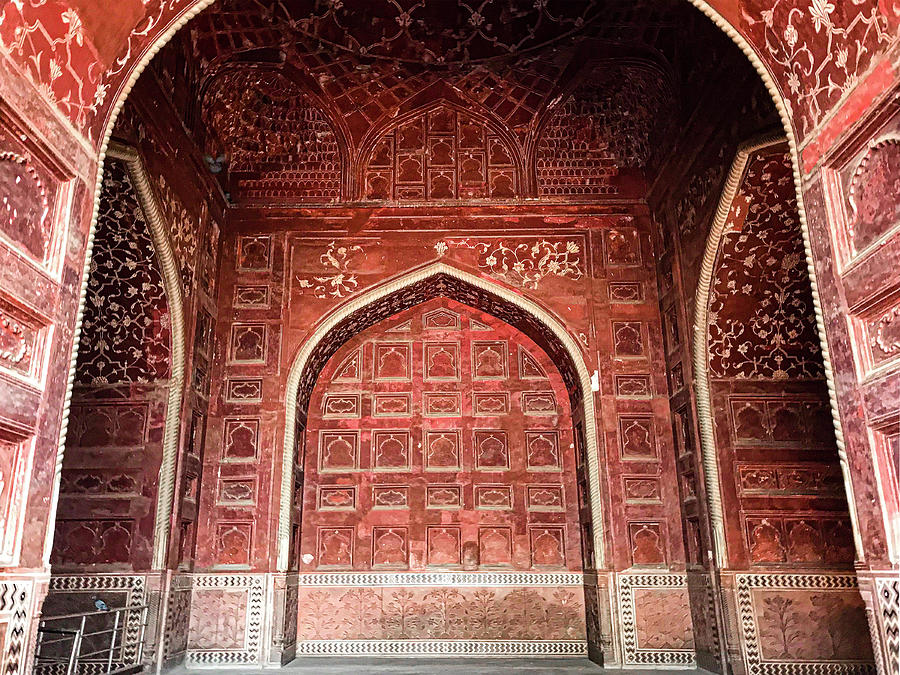 The Taj Mahals Incredible Red Arched Interior Photograph by Christine Ley