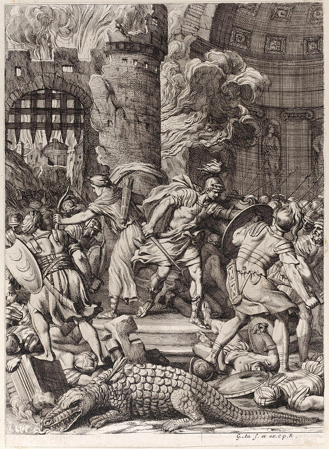 The Taking of Alexandria Drawing by Girard Audran