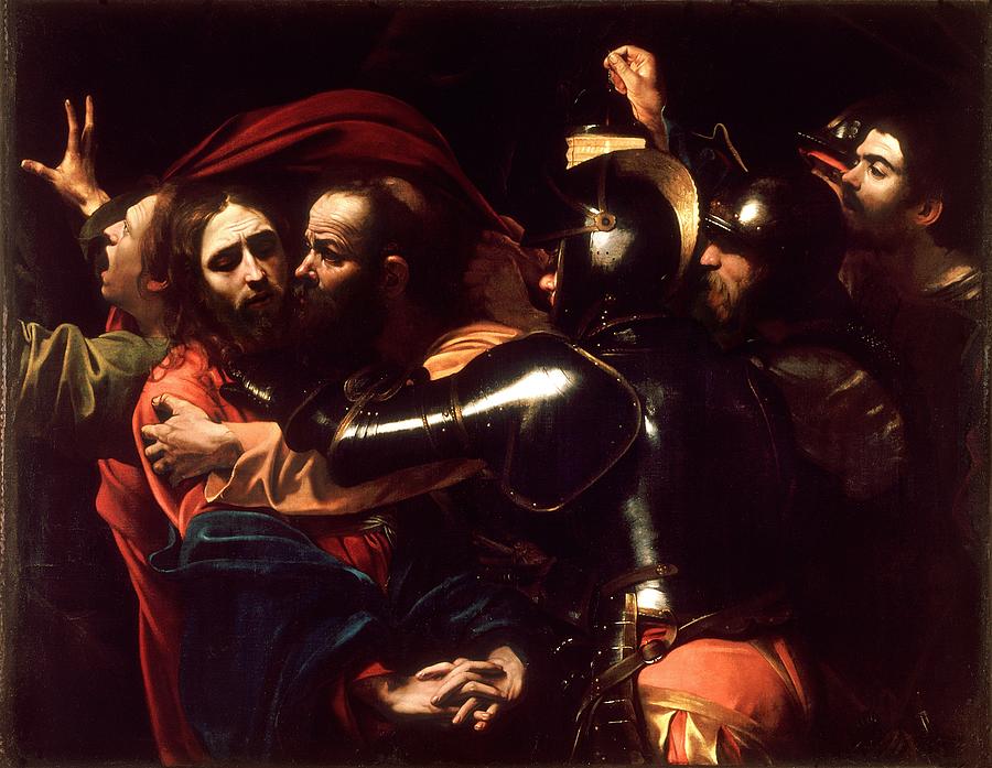 Caravaggio Painting - The Taking of Christ Caravaggio  by Celestial Images