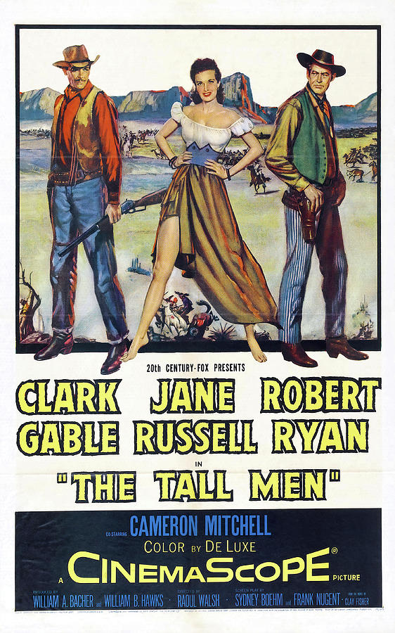 The Tall Men, with Clark Gable and Jane Russell, 1955 Mixed Media by Movie World Posters