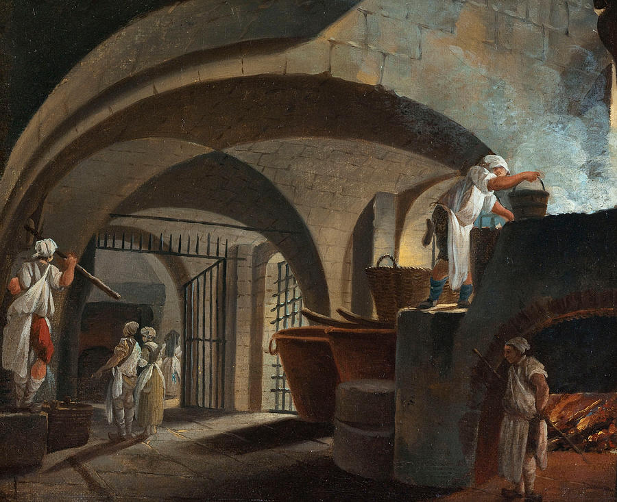 The Tallow Foundry at the Hotel-Dieu Painting by Pierre-Antoine Demachy