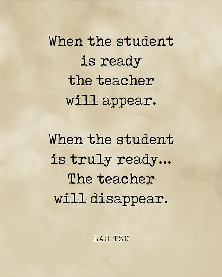 The teacher will disappear - Lao Tzu Quote - Literature - Typewriter Print - Vintage Digital Art by Studio Grafiikka