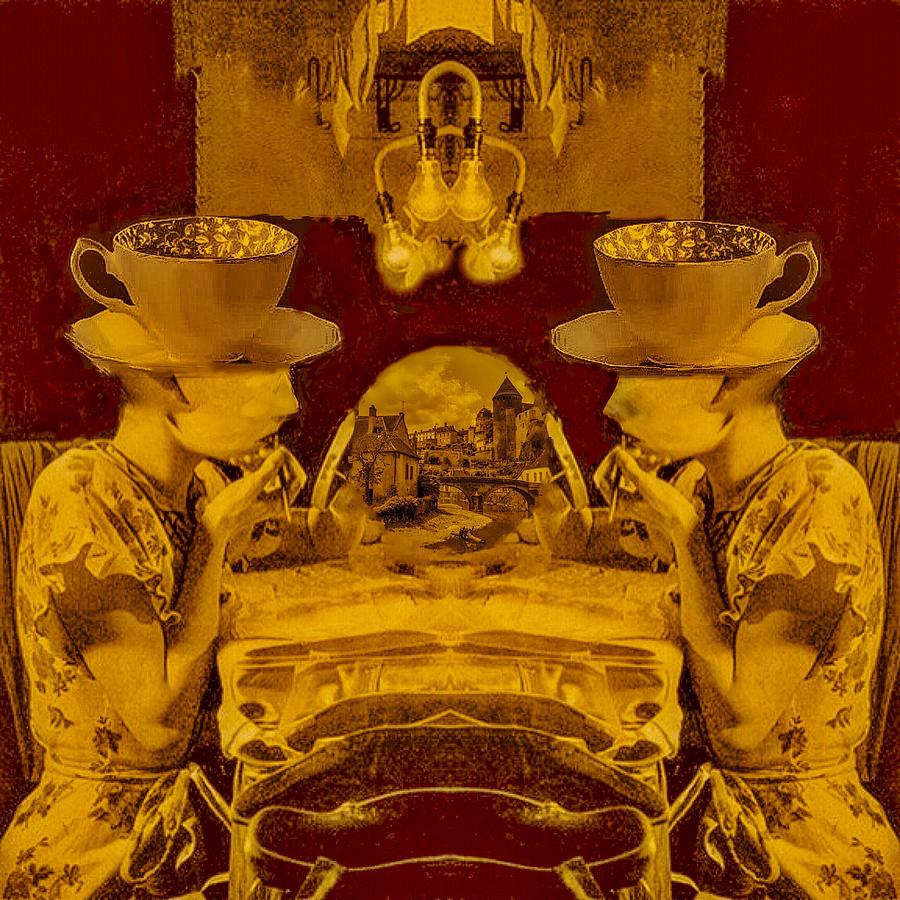Impressionism Digital Art - The Teacup Ladies by Josh Fisher