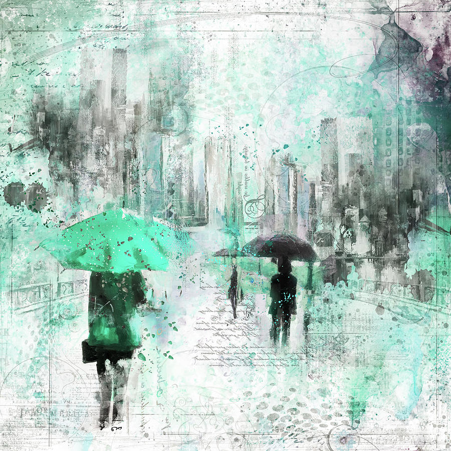 The Teal Umbrella Photograph by Barbara Mierau-Klein